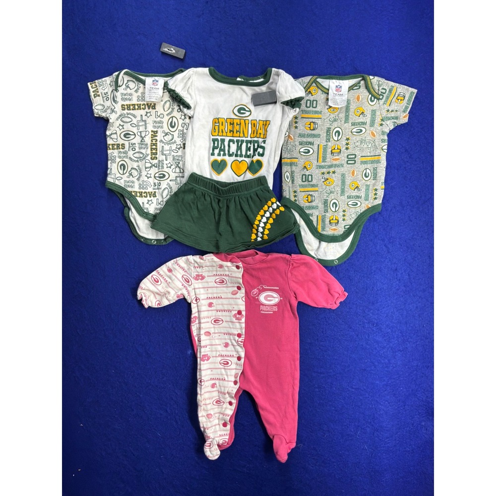 Sporty Baby NFL Green Bay Packers Clothing Set 0-3M Green Pink 5pc